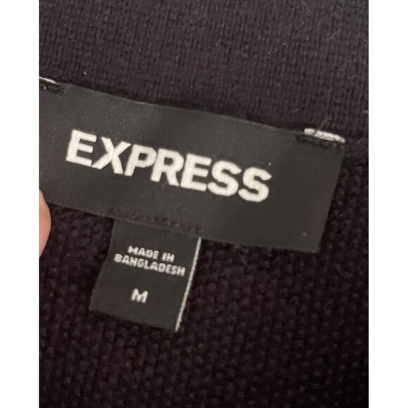 Express Men's Striped Button Down Cotton Sweater Old Money Preppy Grandpa MED - Picture 10 of 11